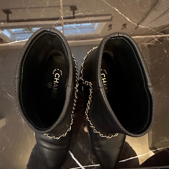 Chanel gold over black bootie with gold hardware - Picture 4 of 6